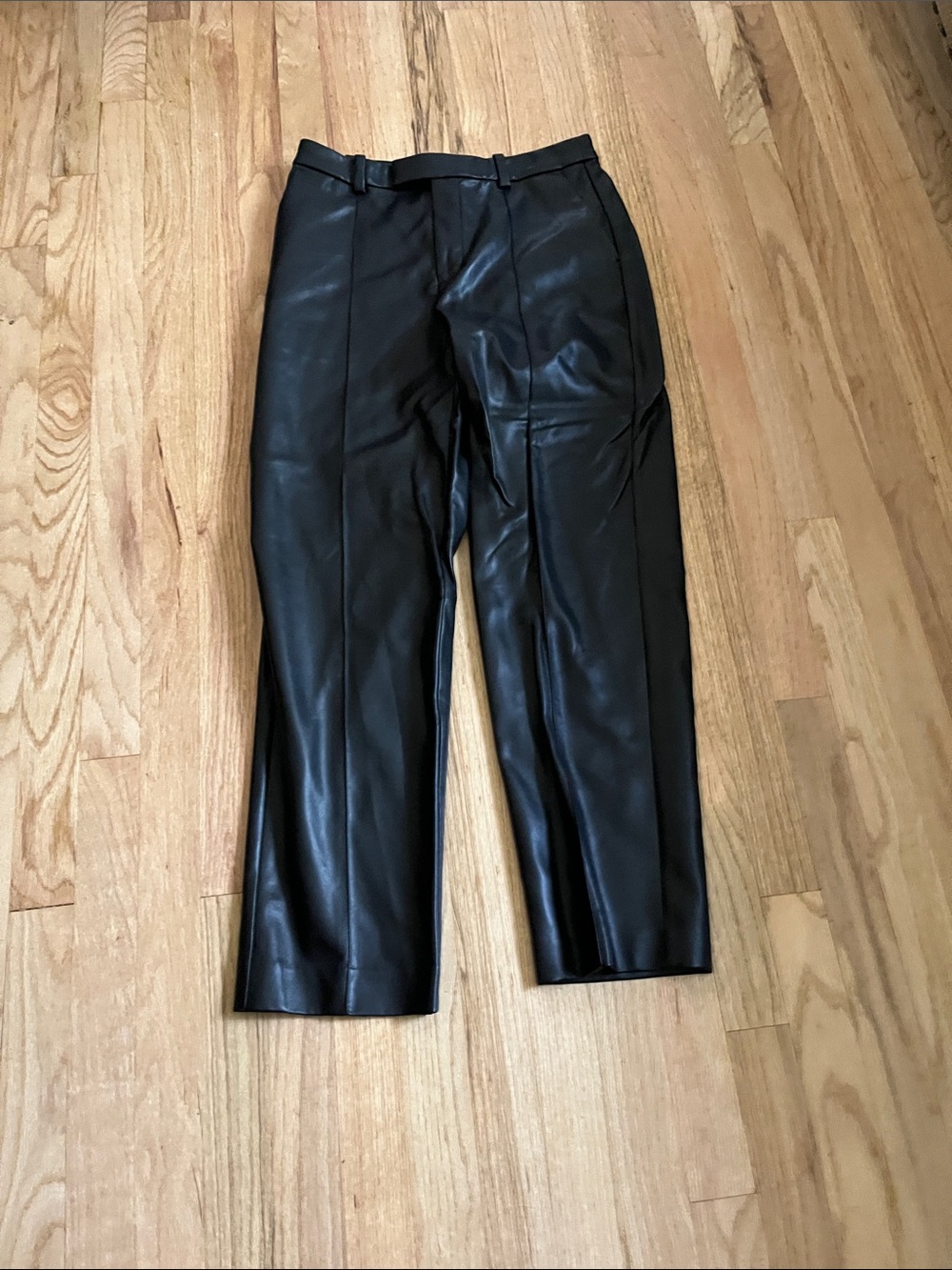 Madewell Black Faux Leather Straight-Leg Pants